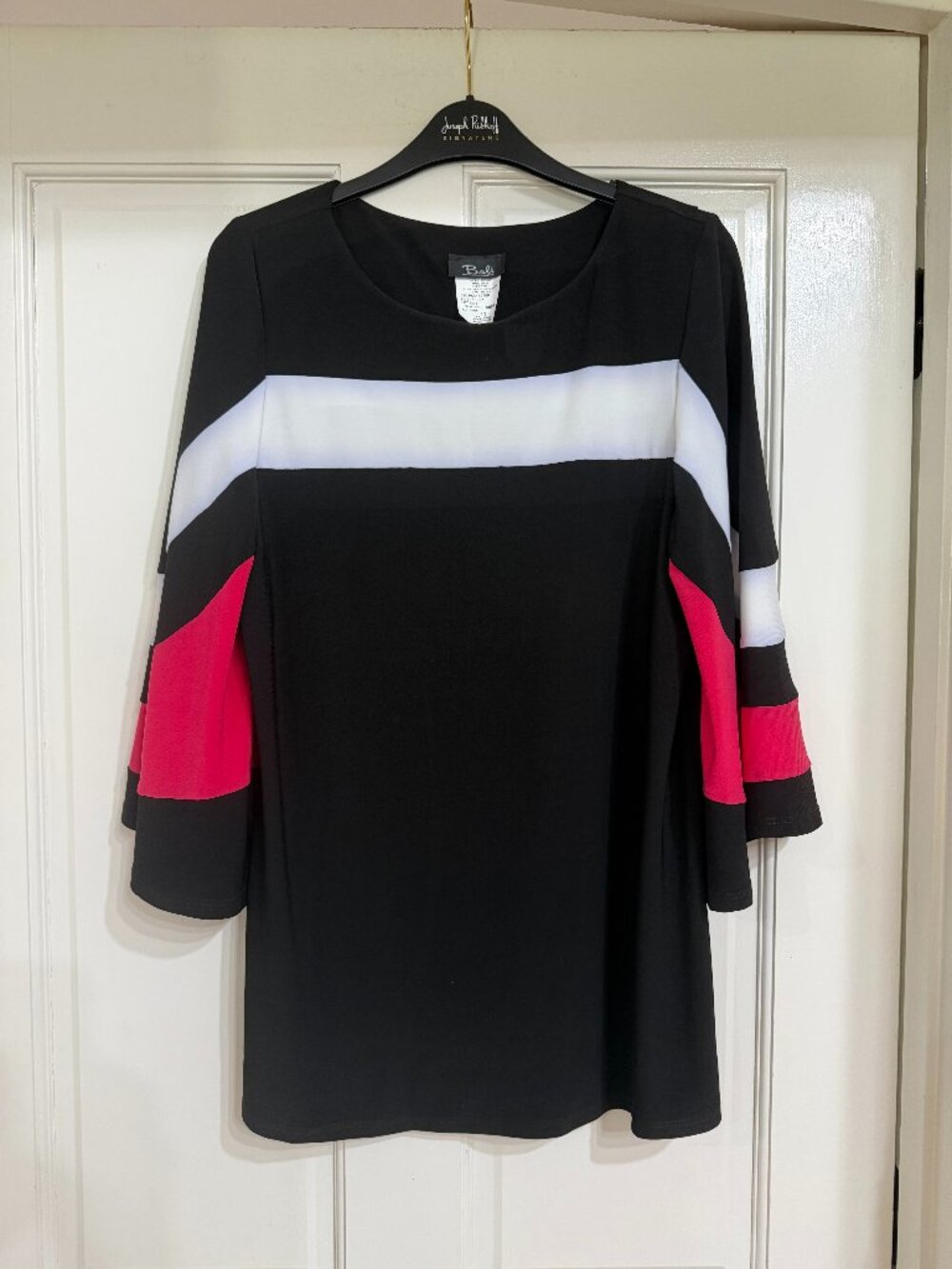 New Bali Tunic Top Black White and Hot Pink sz S